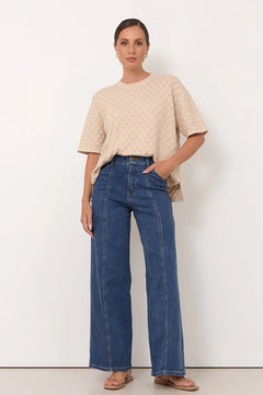 Adele Wide Leg Jean - Mid Denim