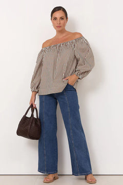 Adele Wide Leg Jean - Mid Denim