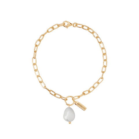 Aphrodite Pearl Drop Bracelet - Gold