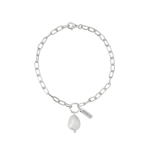 Aphrodite Pearl Drop Bracelet - Silver