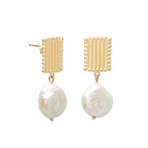 Aphrodite Small Pearl Earrings - Gold