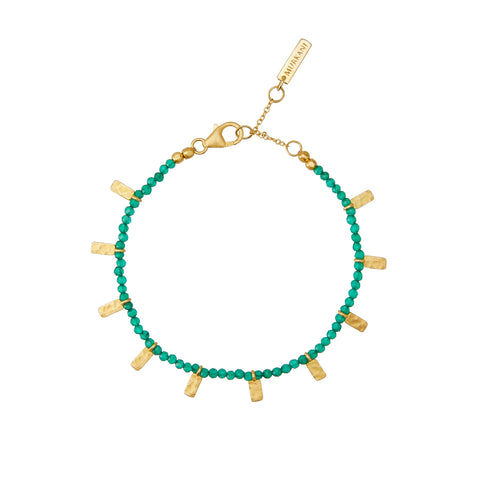 Green Onyx Bracelet - Gold