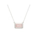 Silver Pendant Necklace - Rose Quartz & White Topaz