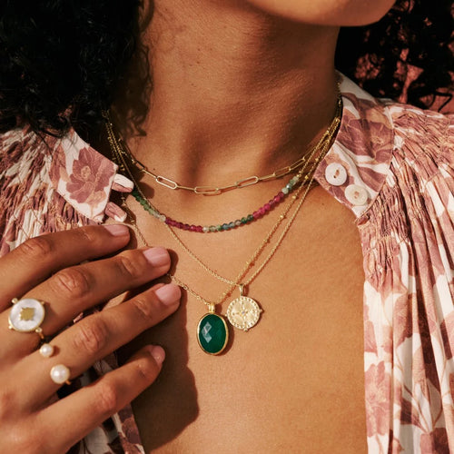 Tourmaline Necklace - Gold