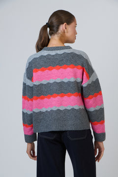Stripe Knit - Grey/Pink