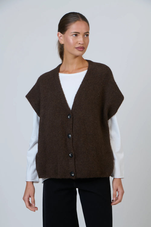 Sleeveless Cardigan - Cacao