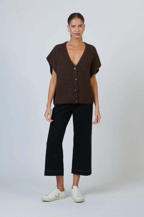 Sleeveless Cardigan - Cacao