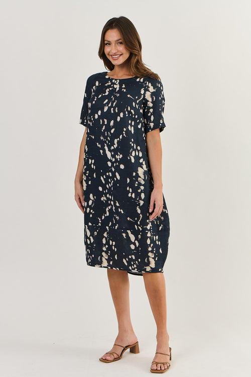 Linen Button Top Dress - Universe