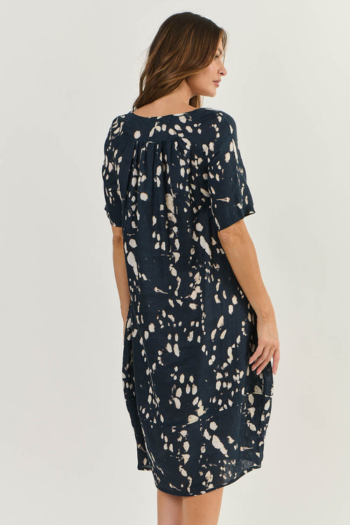 Linen Button Top Dress - Universe
