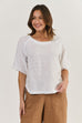 White Linen Top