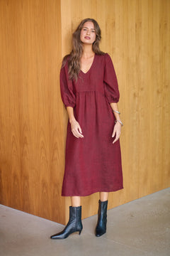 Linen Dress - Redwood