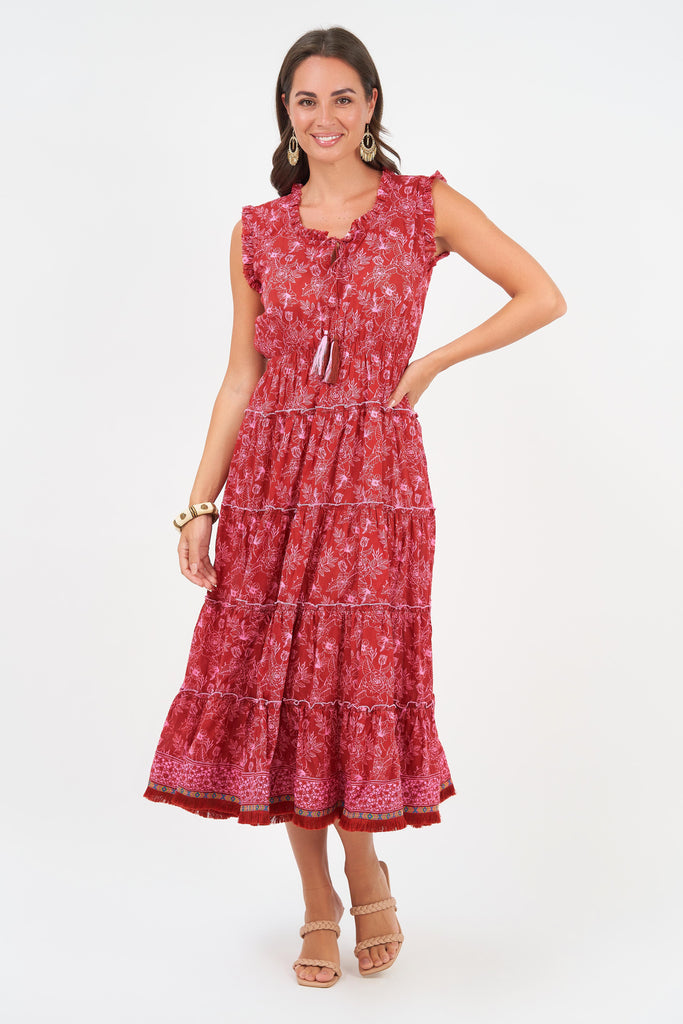 Sophia Dress - Red/Pink