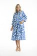 Poplin Shirt Dress - Blue Print