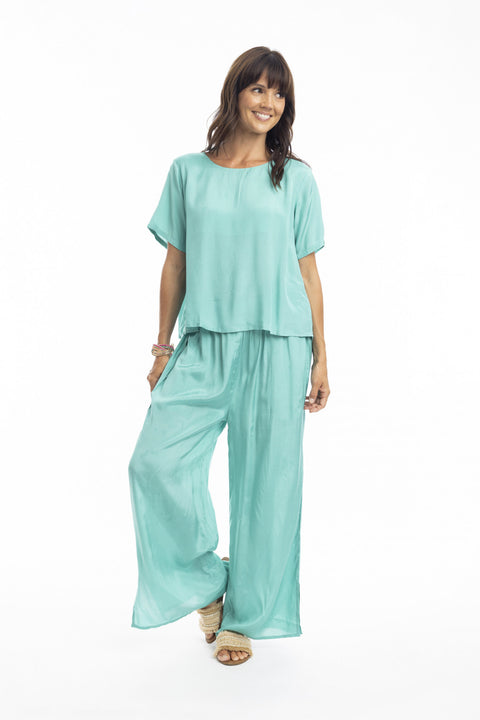 Rayon Top - Aqua