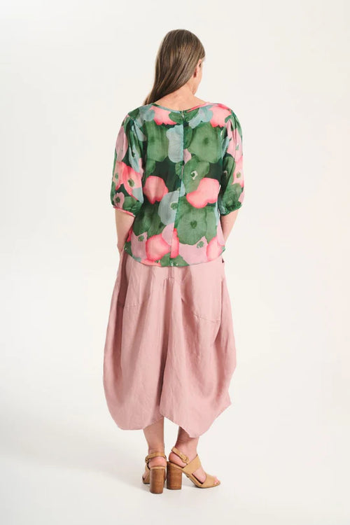 Milwaukee Skirt - Pink Linen/Tencel