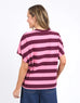 Poet Tee - Pink Merlot Stripe