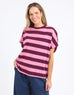 Poet Tee - Pink Merlot Stripe