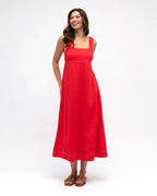 Stitched Up Maxi Dress - Red