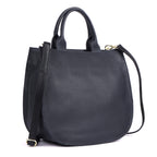 Pebbled Leather Tote Bag - Banksia Navy