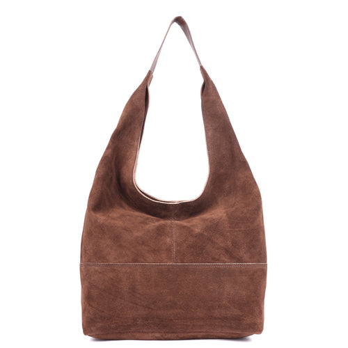Petal Large Suede Tote - Brown