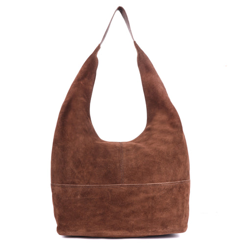 Petal Large Suede Tote - Brown