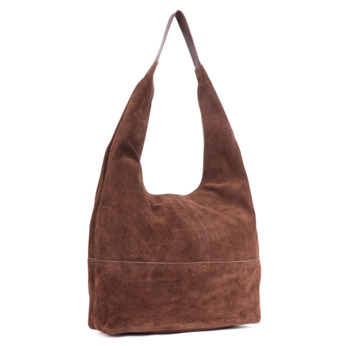 Petal Large Suede Tote - Brown