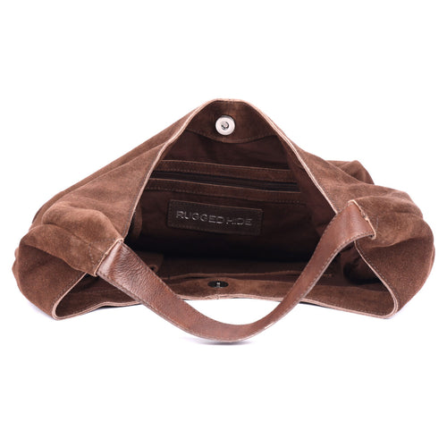 Petal Large Suede Tote - Brown