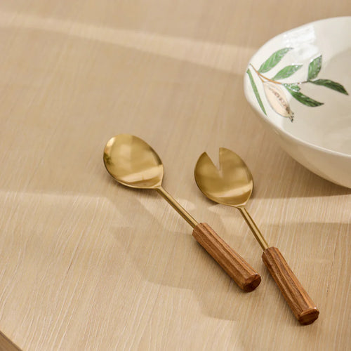 Samara Gold Salad Server Set