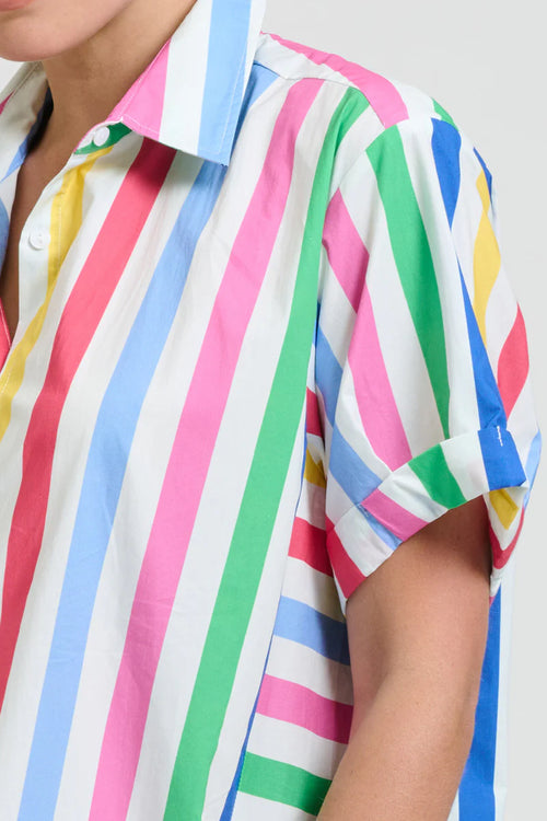 The Ashley Shirtdress - Fiesta Stripe