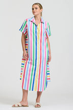 The Ashley Shirtdress - Fiesta Stripe