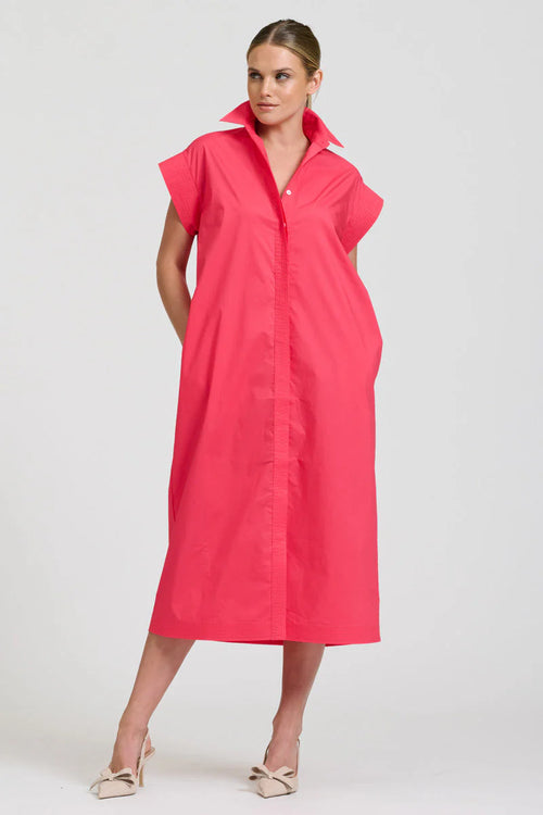 The Fifi Shirt Dress - Berry Crush