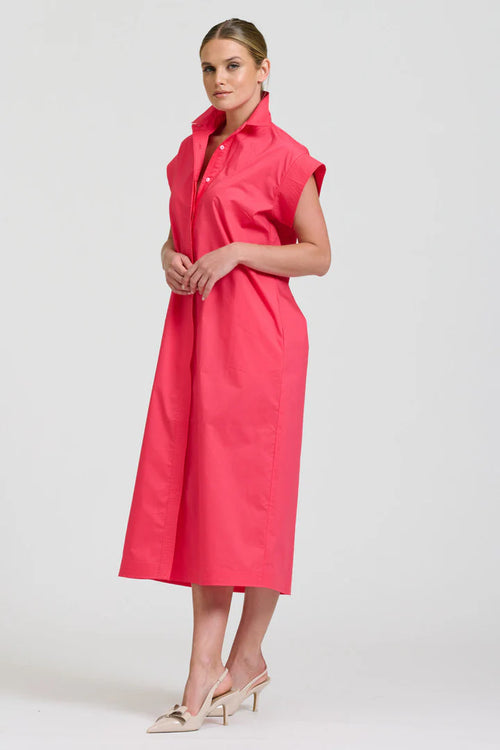 The Fifi Shirt Dress - Berry Crush