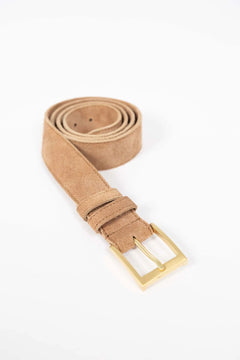 Classic Suede Belt - Camel