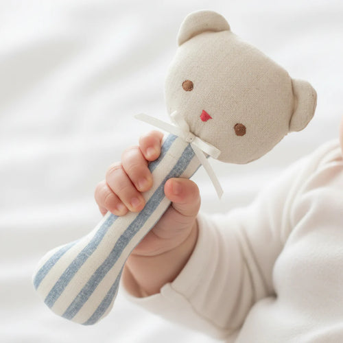 Ted Stick Rattle - Chambray Stripe