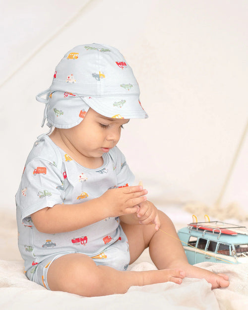 Short Sleeve Onesie - Working Wheels