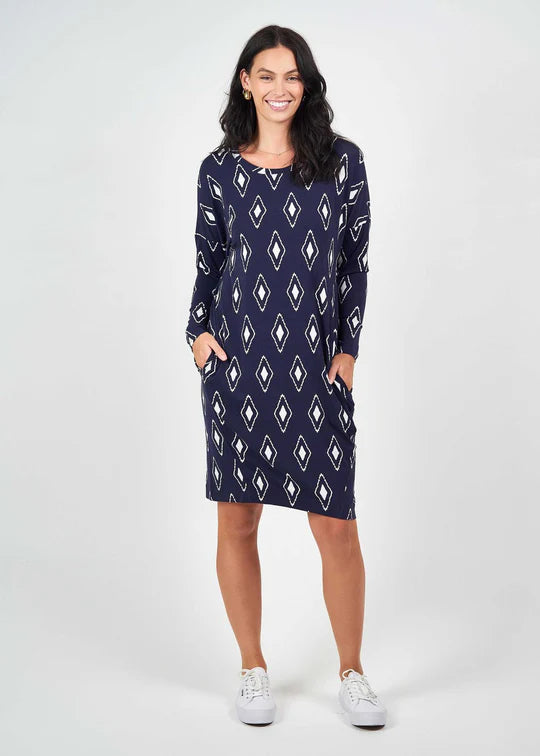 Turner Dress - Navy Diamond