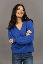 Nouveau  V Neck Jumper - Royal Blue