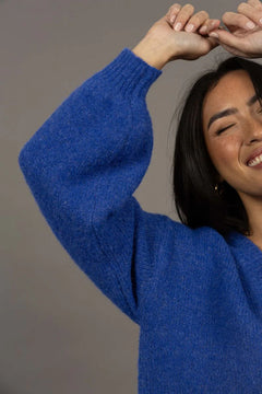 Nouveau  V Neck Jumper - Royal Blue