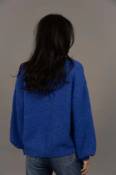 Nouveau  V Neck Jumper - Royal Blue
