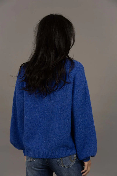 Nouveau  V Neck Jumper - Royal Blue