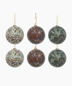 Vintage Pattern Hanging Balls - Pack 6