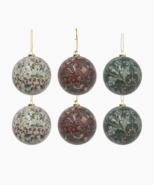 Vintage Pattern Hanging Balls - Pack 6