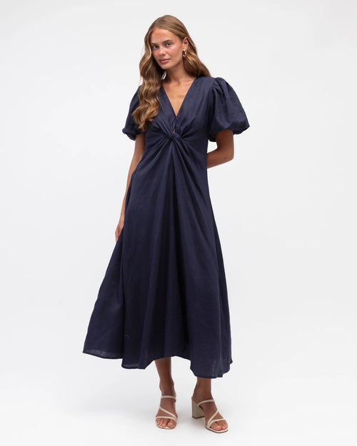 Linen Maxi - Navy