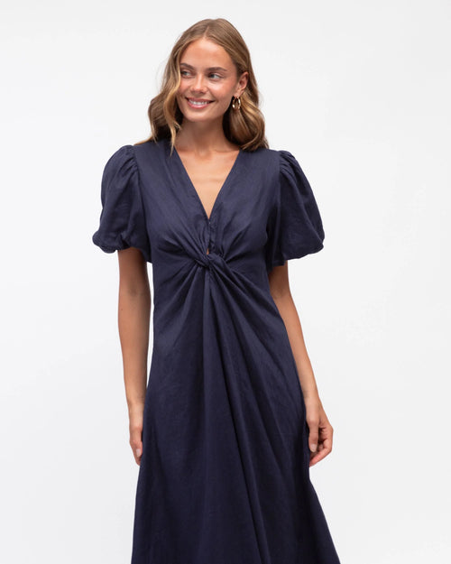 Linen Maxi - Navy