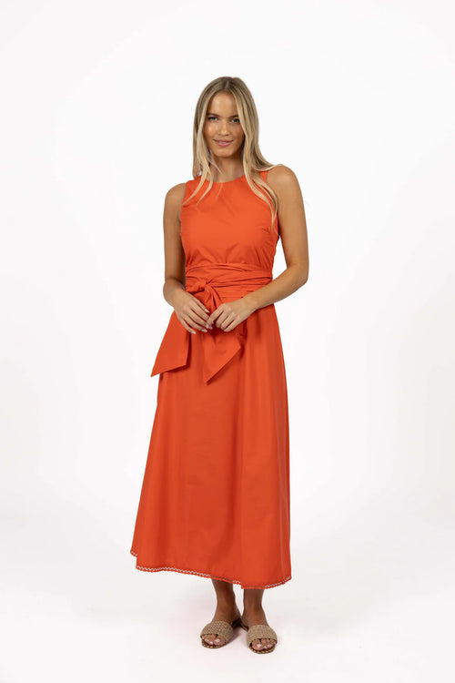 Willa Tie Dress - Flame