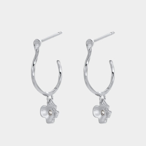 Fleur Hoop - Silver