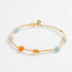 Harriette Bracelet - Aqua/Coral