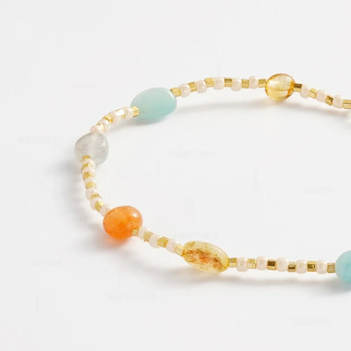 Harriette Bracelet - Aqua/Coral