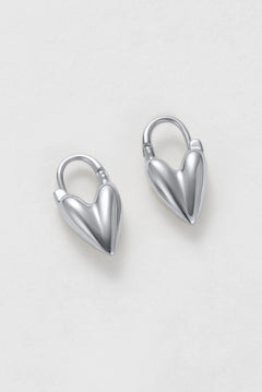 Jess Heart Hoop - Silver