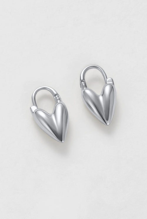 Jess Heart Hoop - Silver
